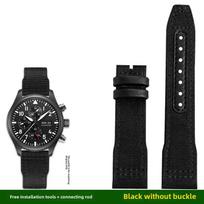IWC Pilotams Nailoninis Tikros Odos Laikrodžio Dirželis IWC Mark 18 Balack Aces Portuguese Originalaus Stiliaus Austas Drobės Dirželis Apyrankė 21mm width black