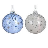 Eglutės žaisliukas Decoris Dots, skaidrus/mėlynas, stiklas