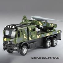 1:32 Military ATTACK-11 Drone Launch Car Tank Transport Model Toy Diecast Metal Doors Opened Sound Light Models for Kids Gifts gray