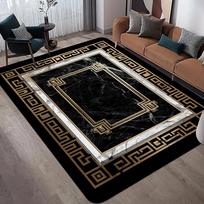 European Luxury Print Large Area Rug Non-Slip Wear-resistant Carpet for Living Room Bedroom Soft Floor Mat Home Decor Beautiful 120X160CM brown