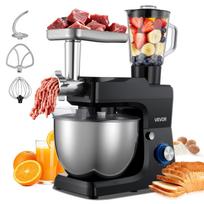 VEVOR Stand Mixer, 7.8 L Electric Kitchen Mixer, 1500W Dough-Mixer, 6+P Speeds Tilt-head Food-Mixer with 1.5 L Blender Cup, Stainless Steel Bowl 44.5 x 26.7 x 58 cm