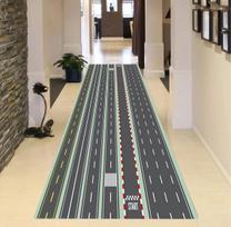 Race Track Asfalt Themed Rug,Traffic Road Rug Bedroom Bedside Floor Mat Kitchen Hallway Living Room Porch Balcony and Home Decor 80x120cm31x47in