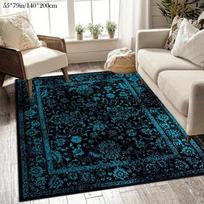 [Vintage Rug] Vintage Bohemian 1pc Patterned Rug, Area Carpet | Suitable for Living Room, Bedroom, Balcony | Machine Washable 1pcFlannel 100x150cm