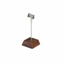 Durable Metal Table Sign Holder Adjustable Wood Base Menu Card Clip Stand Vertical Price Tag Display Stand Bakery