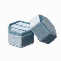Velvet Ring Storage Box High-End Jewelry Display Case Hexagon Vintage Ring Box  Valentine's Day mėlyna