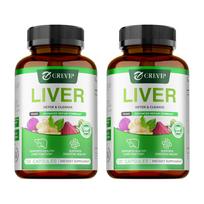 GREVIP - Liver Detox & Cleanse Capsules - Contains Milk Thistle, Dandelion Root, Turmeric, and Artichoke Extract 120*2