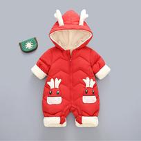 Winter Baby Romper: Fashionable Unisex Crawling Onesie Suit 73 cm raudona