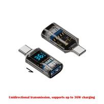 1 PCS 10Gbps USB 3.2 adapteris skaitmeninis LED ekranas USB C plėtinys mobilusis telefonas A-F to C-M Clear