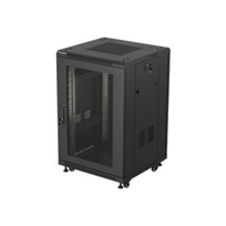 Lanberg Rack cabinet 19" free-standing 18U/600x600 (flat pack) with mesh door | FF01-6618-23B | IP20 | Black, RAL 9004|FF01-6618-23B