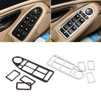 BMW 5 serijos E39 1996 1997 1998 1999 2000 2001 2002 2003 Anglies tekstūros Automobilio lango pakėlimo jungiklio mygtukų skydelis Apsauginis Carbon Texture beige