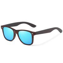 New Fashion Bamboo Wood Vintage Square Sun Glasses Men Women Wooden Driving UV400 Eyewear Luxury  Designer Sun Glasses blue