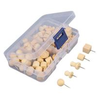 8/12/20/25Pcs Cork Board Thumb Tacks Wood Head Pin Steel Points Map Marking Pins