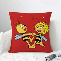 Animacinio filmuko bitė Maja pagalvės užvalkalas Natūralaus lino pagalvės užvalkalų rinkinys Visapusiška dekoracija sofai, miegamajam, kėdei 30cmx30cm(12x12Inch)