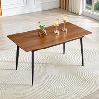 Rectangular Dining Table 190.5cm/150cm, Wood Look, Metal Legs, Kitchen Table for 6–8 People, Modern Industrial 190.5 x 80 x 76.2 cm