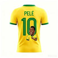 Brazilijos sirgalių įkvėptas 10 numerio futbolo marškinėlis 3D portreto spaudiniu Vasaros sportinis treniruočių marškinėlis Unisex Suaugusiems Vaikams Futbolo viršus 6XL yellow