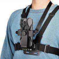 7Combination1Adjustable ABS Mobile phone chest strap with anti-shake strap design, compatible with phone holders, suitable for cycling, kayaking, 7Bra and Panty Set + Belt gray