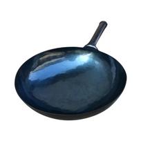 High-Grade Handmade Iron Pan Without Coating Health Wok Non-Stick Pan Gas Stove Induction Cooker General Zhangqiu Iron Wok 36CM 30cm gray
