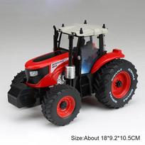 1:24 Scale Agricultural Tractor Model Toy Car Sound Light Silding Wheel Steering Engineering Vehicles Models Hobby Ornaments raudona