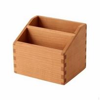 Cherry Wood Desktop Storage Organizer Elegant Tabletop Sorter Compact 150x120x120mm