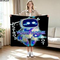 1PC ASTRO BOT Custom Name Patterned Flannel Blanket Suitable For All Seasons for Home Decor Warmth and Comfort Gifts Holiday Present 80cm x 120cm