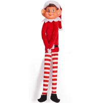 Christmas Long-Nose Elf Doll: Shelf Ornament with Long Legs red