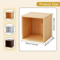 Wood Cube Storage Organizer Bin for Kitchen Living Room Bedroom Dark