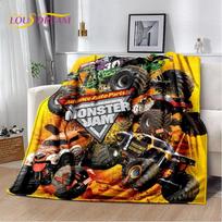 Animacinis Monster Jam 3D Monster Truck pledas, minkštas užklotas namams, miegamajam, lovai, sofai, iškylai, kelionėms, biurui, vaikiškas 75x90cm