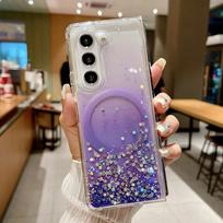 Skirtas Samsung Z Fold 6 5 Cover Gradient Glitter Magnetinis Magsafe dėklas, skirtas Samsung Z Fold5 Z Fold4 Z Fold3 belaidžio įkrovimo dangtelis For Samsung Z Fold 6 violetinė