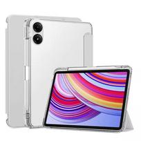 Planšetinio kompiuterio odinis dėklas, skirtas Redmi Pad Pro 12.1 Case 2024 Magnetinis išmanusis dangtelis, skirtas Xiaomi Redmi Pad Pro 12,1 colio su pieštuko laikikliu planšetinio kompiuterio dangteliu Redmi Pad Pro 12.1 pilka spalva