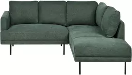 Beliani BREDA kampinė sofa 4 asmenims, tamsiai žalia, kairinė