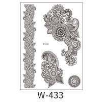 Grožio lipdukas Juodas tatuiruotės lipdukas Laikina tatuiruotė Vandeniui atsparus tatuiruotės lipdukas 148 * 208Mm (die) gray