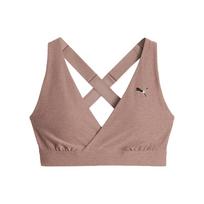 Puma Mid Impact Yogini Crossover Bra Women Underwear Lilac 523260-95 XL gray