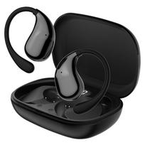 Belaidės ausinės su Bluetooth Kaulų laidumo Ausinės Be ausies garso pratekėjimo LED Iki 80 valandų garso Momentinis lietimas Kompaktiškos ir suderinamos juoda