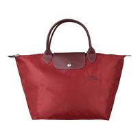 Longchamp 30L Practical Foldable Recycled Canvas Dumpling Tote Bag Large Women tote bags Red 1624919P98 Basic Set (Bag) brown