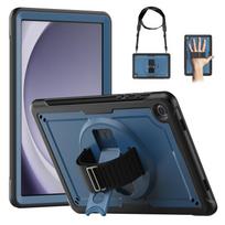 Dėklas Samsung Galaxy Tab A11 A9 8.7 Plus 11 colių X216B Atsparus smūgiams Saugus PC Silikono Hibridinis Stovas Planšetinio kompiuterio Dangtelis A9 8.7 inch 2023 tamsiai mėlyna spalva