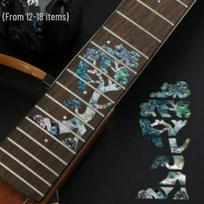 Drožtos gitaros grifas ir apsauginė plokštelė dekoratyviniai lipdukai black