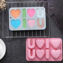 Fondant Chocolate Mold Valentine Day Silicone Mold Fondant Cake Decorating Tool Candle Soap Mold Easily to Clean 1 mėlyna
