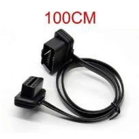 100cm 60cm Flat Thin As Noodle OBD2 OBDII OBD 16Pin ELM327 Male To Female Elbow Extension Cable Diagnostic Scanner Connector 30CM black