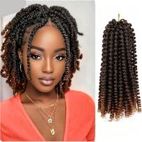 Pavasariniai susukti nėrimo plaukai, elastingi spiraliniai sintetiniai kasytės, afrikietiški garbanoti susukti dreadlocks plaukų priauginimai moterims 8inch brown