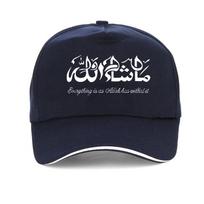 Masha Allah Art Creative Calligraphy Muslim baseball cap Unisex Women casual breathable visor hat fashion adjustable Snapback hats gray