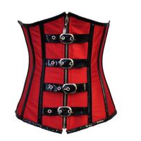 Moteriškas gotikinis Steampunk PVC dirbtinės odos seksualus korsetas Kūno formuotojas S raudona
