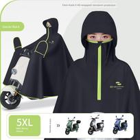 Lietpaltis elektriniam paspirtukui moterims, pilno kūno apsauga nuo audros, itin didelis ir storas, 2026 m. naujas modelis, motociklo važiavimo pončas 5XL juoda
