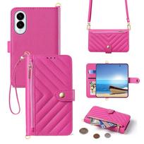 Crossbody Long Lanyard Zipper Cards Solt Wallet Leather Case for Samsung Galaxy Z Fold8 Fold 8 Wide Shockproof Book Stand Cover Galaxy Z Fold 8 pink