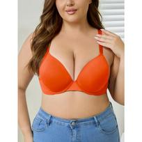 Plus Size Push Up Bra Supportive Comfortable Underwear For Women 1XL oranžinė