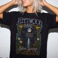 Fleetwood Mac Silver Springs marškinėliai, Vintažiniai grupės koncertiniai marškinėliai, Art Nouveau mėnesienos botanikos grafikos marškinėliai 120 gray