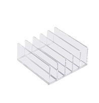 1pc 5 Grids Vertical File Organizer, Acrylic Desktop Organizer, Laptop Stand - Can Hold Up To 5 Laptops, Tablets and Smartphones white