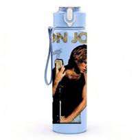 1PC Bon Jovi Black 750ml sports water bottle leakproof straw lid outdoor office home mėlyna