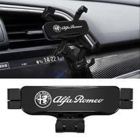 New Car Phone Holder Deformable Gravity Sensing Air Vent Mount Stand For Alfa Romeo 159 Giulietta Mito 147 GT Brera Giulia 156 gray