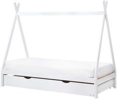 Beliani Ištraukiama vaikiška lova TALMONTIERS, pušies mediena, 90 × 200 cm, balta