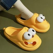 Juokingi animaciniai filmukai šunų šlepetės moterims, vasara 2024 m. Nauji tuščiaviduriai storu padu neslystantys PVC šlepetės Batai moterims Zapatos De Mujer 36-37 geltona